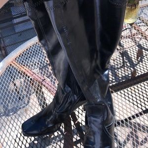 Black zip-up boots